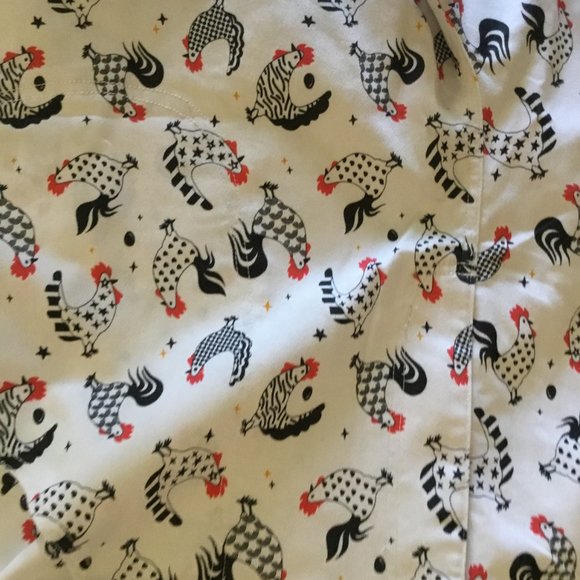 Unique Vintage rooster  print  pants and top set size 3x New (fits 2x) - Picture 5 of 7
